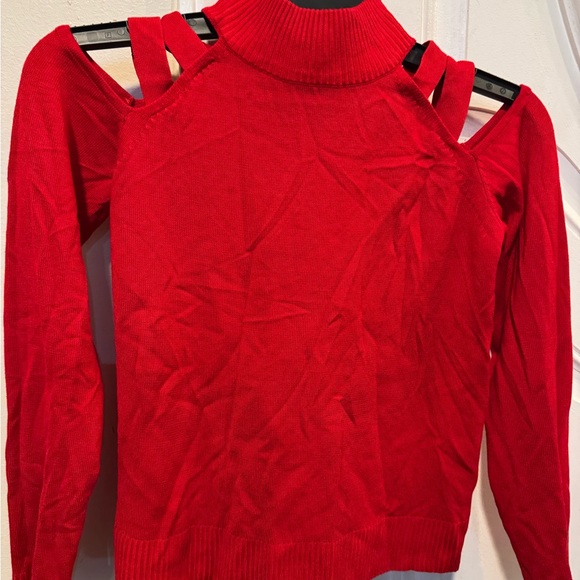 Fashion Nova Red Off-the-Shoulder Sweater - Picture 3 of 6